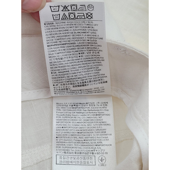 Banana Republic Off‎ White Linen Flat Front Straight Leg - Picture 13 of 16